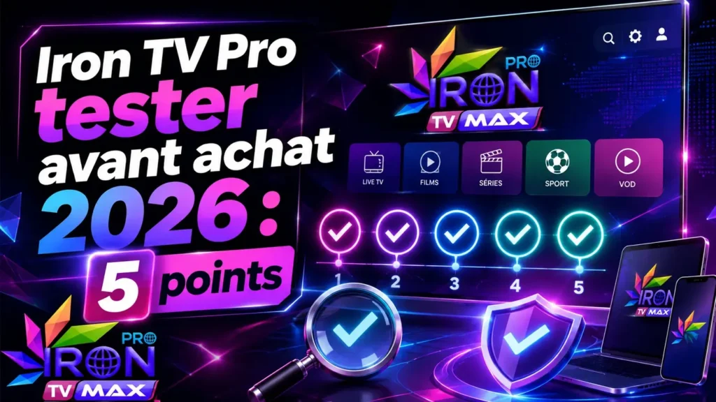 Iron TV Pro tester avant achat 2026 avec 5 points de vérification avant commande