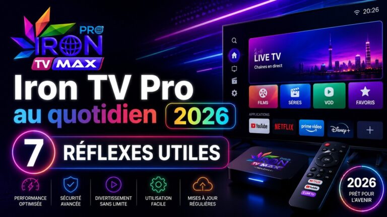 Image featured Iron TV Pro au quotidien 2026 avec 7 réflexes utiles pour une utilisation simple, stable et pratique chaque jour.