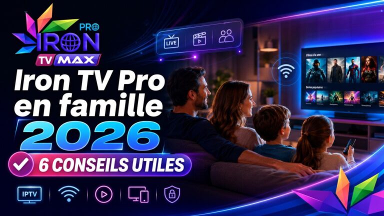 Iron TV Pro en famille 2026 avec conseils utiles pour profiter du service IPTV à la maison sur plusieurs appareils