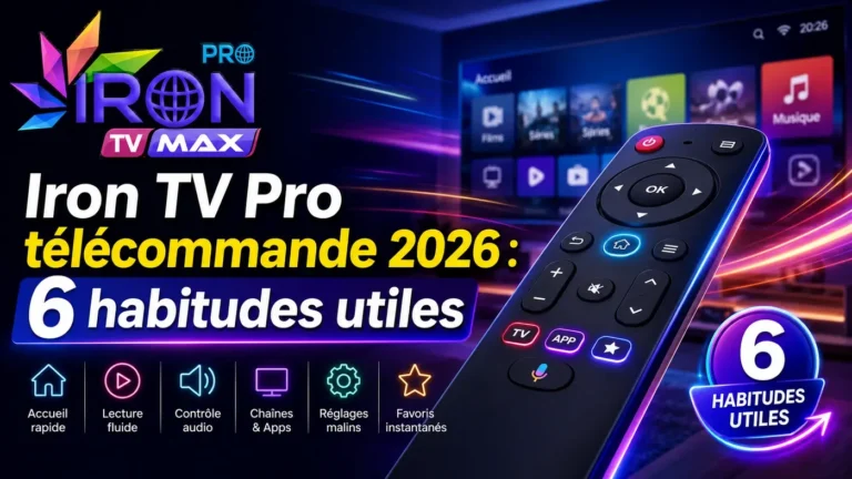 Iron TV Pro télécommande 2026 avec 6 habitudes utiles pour une utilisation plus simple et fluide.